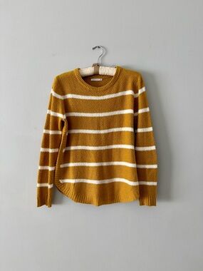 Staccato Mustard and White Striped Crewneck Sweater
